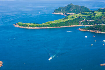 Skyline of Clean Water bay from High Junk Peak, Sai kung, Hong Kong