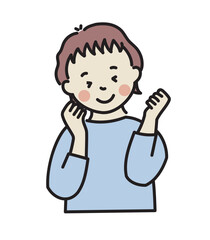 照れ笑いする女性