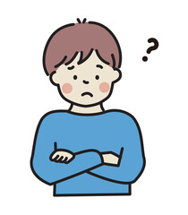 腕組み　悩む男性