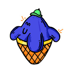Octupus Ice cream Clipart