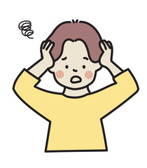 頭を抱える男性