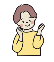 照れ笑いする男性