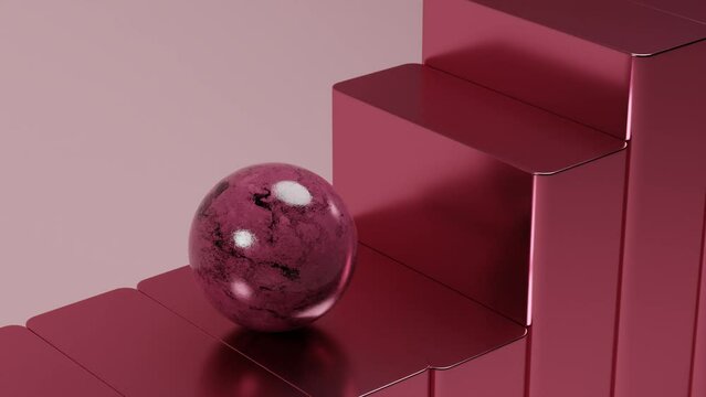 Oddly Satisfying Pink Marble Ball Motion Smooth Seamless Looping Background 4K 60 fps. Looped video you can extend the video as much as you want.