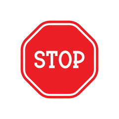 Red stop sign. Vector icon	