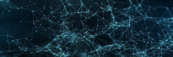 Abstract futuristic - technology with polygonal shapes on dark blue background. Design digital technology concept. 3d illustration.