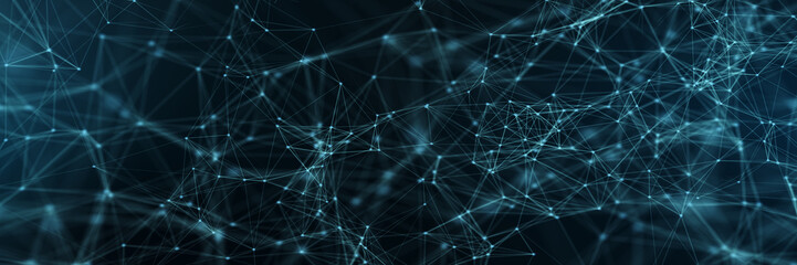 Abstract futuristic - technology with polygonal shapes on dark blue background. Design digital technology concept. 3d illustration.