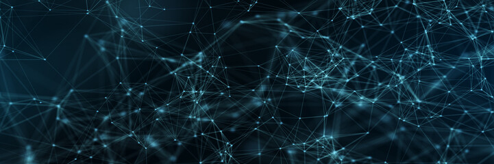 Abstract futuristic - technology with polygonal shapes on dark blue background. Design digital technology concept. 3d illustration.