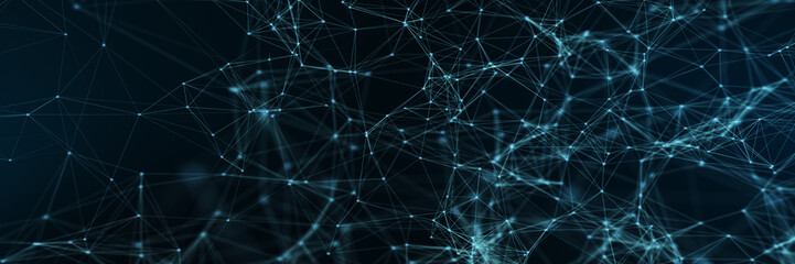 Abstract futuristic - technology with polygonal shapes on dark blue background. Design digital technology concept. 3d illustration.