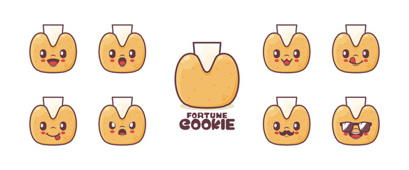 fortune cookie cartoon. food vector illustration