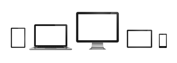 computer, laptop, mobile phone and digital tablet pc