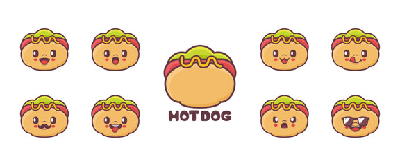 hot dog cartoon. food vector illustration