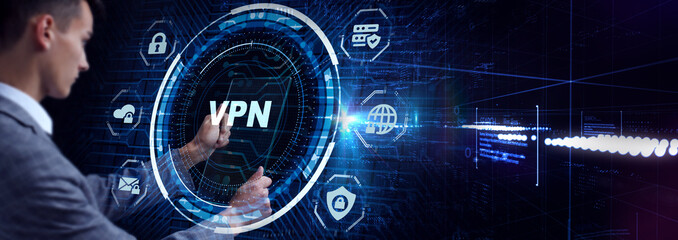 Business, Technology, Internet and network concept. VPN network security internet privacy encryption concept.