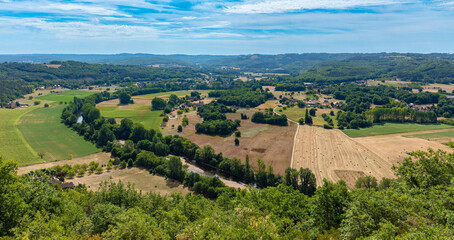 Fototapeta na wymiar France countryside panorama landscape (dordogne, correze)