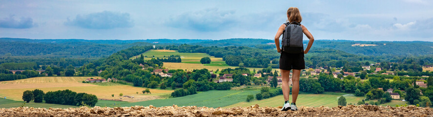 beautiful panoramic view of Dordogne landscape (dordogne,correze, aquitaine)