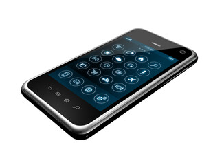 Obraz premium Smartphone with apps icons interface