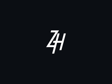 Modern ZH Letter Logo, z&h zh Logo Icon With Black And White Color Vector Image Design For All Kind Of Use