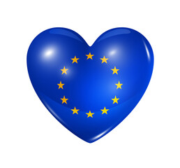Love European union, heart flag icon