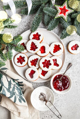 Linzer cookies with jam.