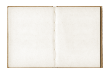 Vintage blank open notebook