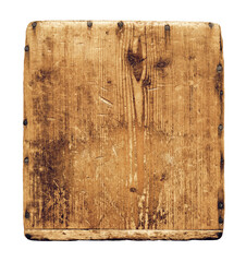 Old grunge wood board isolated on transparent background