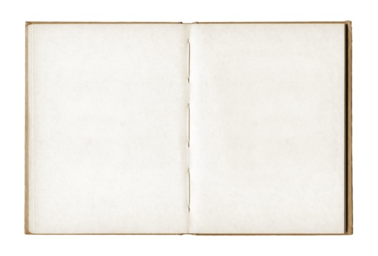Vintage blank open notebook