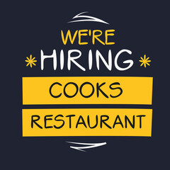 Obraz premium We are hiring (Cooks Restaurant), vector illustration.