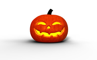 3d Illustration Scary Jack O Lantern ready for Halloween