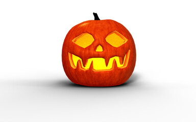 3d Illustration Scary Jack O Lantern ready for Halloween