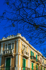 Antique building view in Old Town Messina, Italy