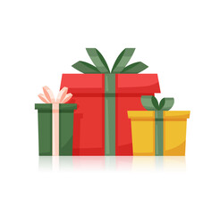 Obraz premium Three gift boxes isolated on white