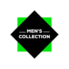 Mens collection monogram. Mens collections typography.