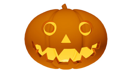 Fototapeta premium halloween pumpkin jack o lantern scary face with light glowing inside