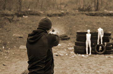Unformal shooting range near Kiev.  Ukraine