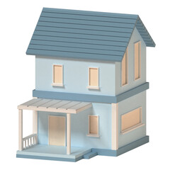 House perspective illustration in 3D design