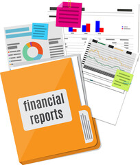 Folder with financial reports