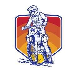 Motocross racing vector illustration, perfect for tshirt design and event logo