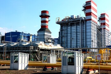 Jakarta, Indonesia, 06 September 2022; Gas and steam power plant on the coast of the city of Jakarta