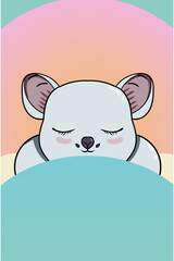 cute sleeping koala vector. symbol of relax and calming