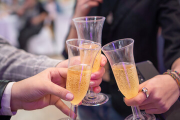 toast with champagne glasses