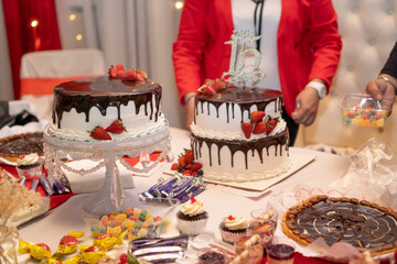 table with sweets and cakes