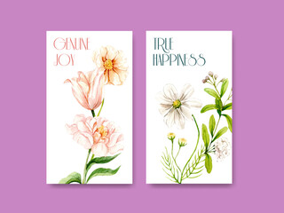 Instagram template with happiness happen day concept,watercolor style