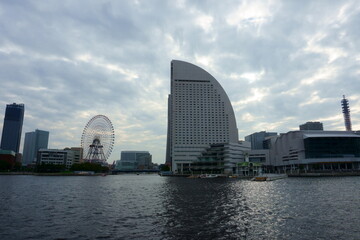 Naklejka premium Kanagawa Prefecture Japan. Minato Mirai 21 is the central business district of Yokohama