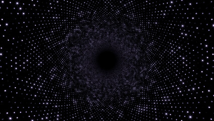 Neon Led Lights Sci Fi Futuristic Glowing Dot Dark space 3D illustration