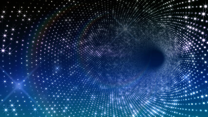 Neon Led Lights Sci Fi Futuristic Glowing Dot Dark space 3D illustration