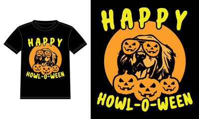 Golden Retriever Pumpkin Howl-o-ween T-Shirt 
