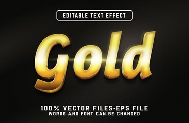 Gold 3d editable text effect premium vectors