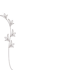 decorative element with flower and leaves 