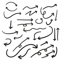 Set of hand drawn arrow 