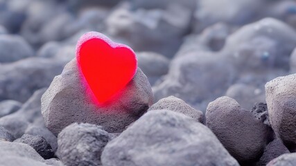 Obraz premium Heart-shaped stone