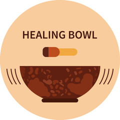 Tibetan healing bowl and stick.